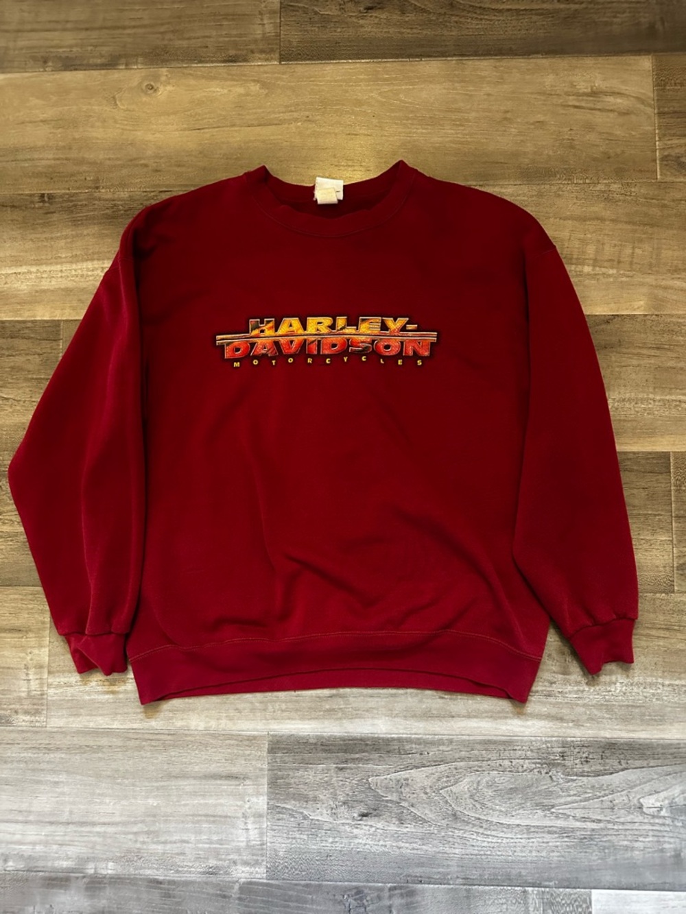 Vintage Harley-Davidson Burgundy Crewneck Sweatshirt with Logo